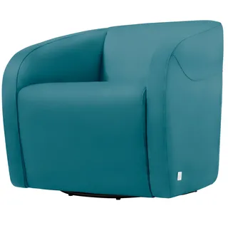 Sessel EGOITALIANO "Charlottaas Clubsessel, Designsessel, modern und zeitlos, bequem", blau (türkis), B:73cm H:73cm T:76cm, Leder »CAREZZA« (Rindsleder). Halbnarbiges Naturleder mit einer Dicke von 1, 2-1, 4 mm. Es hat eine weiche und wachsartige Hand mit halb undurchsichtigem Aussehen. CAREZZA ist ein Naturleder, das die ursprünglichen Eigenschaften der Mäntel nicht verändert. Das Vorhandensein von verheilten Narben, Körnungsunterschiede, Falten, Adern, Unterschiede in den Farbtönen und andere Spuren, die