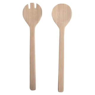 Natürlicher Holzlöffel PURO Serie mit ergonomischer Form als Salatlöffel - Naturbelassen