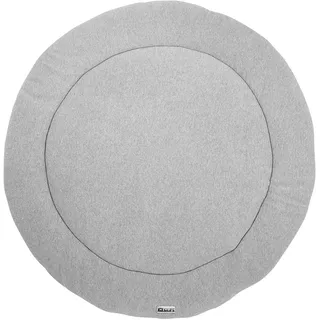 Meyco Knit Basic Velvet Laufstalleinlage rund (Baby Spielmatte, rundes Design, Oberseite: 100% gestrickte Baumwolle, Unterseite: Samt, besonders weich und bequem, Durchmesser: 95 cm), Grey melange