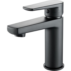 EM Wasserhahn Einhebelmischer Schwarz Matt Serie Zarny Elegante und Moderne Für Badezimmer Waschbecken Bidet Dusche (Waschtischmischer)