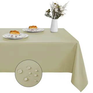 XWZO Tischdecke Abwaschbar, Tischdecke 132 x 178 cm, Fleckschutz Abwischbare Tischwäsche, Outdoor Tischdecken für Küche Party, Sand, 1 Stück