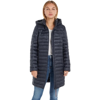 Tommy Hilfiger Damen Daunenmantel Logo Winter, Blau (Desert Sky), XS