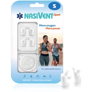 Nasivent Sport Hochwertig Nasendilatator,(2x Gr.S) Snow White, aus hochwertigem Silikon, verbesserte Nasenatmung beim Sport, einzigartig dank innovativer Haltezapfen