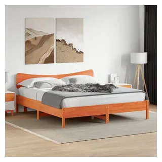 vidaXL Massivholzbett ohne Matratze Wachsbraun 180x200 Kiefernholz - Braun