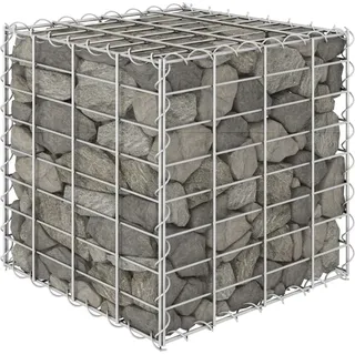 vidaXL Würfel-Gabionen-Hochbeet Stahldraht 40x40x40 cm - Silber