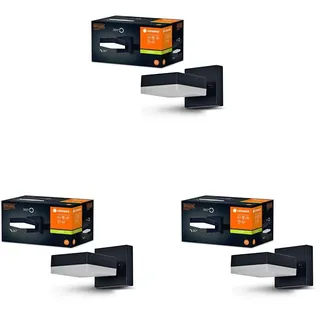 LEDVANCE ENDURA Classic Spot Square Außen-Wandleuchte, schwarz, mit GX53 Sockel (max 12W) für einen einfachen Austausch des Leuchtmittels, ausrichtbarer Leuchtenkopf, Schutzklasse IP44 (Packung mit 3)