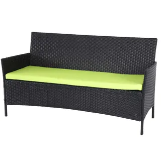 MCW 3-Sitzer Poly-Rattan Gartenbank Anthrazit, Grün , Kunststoff , 154x82x60 cm , Gartenmöbel, Gartenbänke