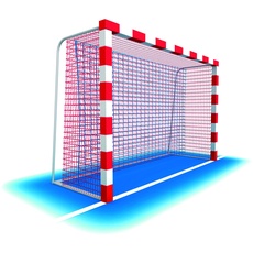 CORDAMANIA Handball/Hallenfußball Fußballtornetz, weiß, 3,00x2, 00x1,00