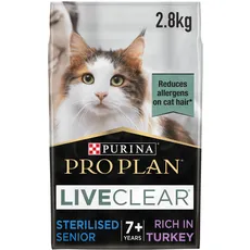 Bild 2,8kg PRO PLAN LiveClear Sterilised Senior 7+ Truthahn Katzenfutter trocken