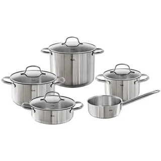 Fissler Kochtopfset , Silberfarben , Metall , 5-teilig , 16 cm,20 cm,16 cm , 2 l,3.4 l,5.4 l,2.1 l,1.3 l , Messskala, breiter Schüttrand , Kochgeschirr, Töpfe, Topfsets