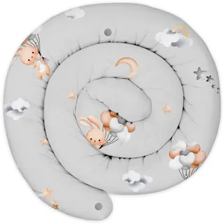 Totsy Baby XXL Bettschlange Bettkissen Stillkissen Bettrolle Bettkantenschutz Zierkissen Bettumrandung Schlange XL Handmade Kaninchen 200 cm Oeko-Tex-Zertifikat