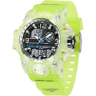 Armbanduhr Damen Digital Sportuhr für Teenager Mädchen, Weiß Digitaluhr Analog Display Militär Wasserdicht Uhren Wasserbeständig bis 5 ATM