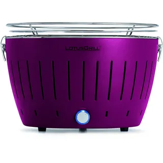 LotusGrill Classic Pflaumenlila Holzkohlegrill Tischgrill raucharm USB-Anschluß