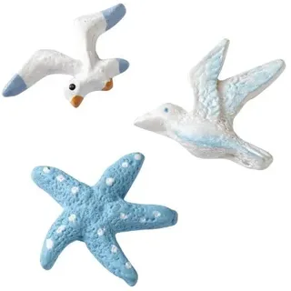 Hobbyfun Maritime Streuteile Möwe-Seestern, ca. 2 cm, Btl. à 9 St.