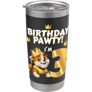 Offizielles Paw Patrol Rubble Birthday Pawty I'm 3 Party Doppelwandiger Edelstahl-Thermobecher