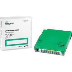 HPE E LTO-8 Ultrium WORM 20 Data Cartridges Custom Labeled with Cases (LTO, 30000 GB), Cartridge