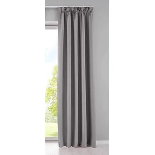 Gardinenbox Vorhang Blickdicht »Newyork« verdeckte Schlaufen Grau HxB 225x140 cm 1er-Pack Thermo-Gardine Verdunkelungsvorhang Blackout schalldämmend ÖKOTEX Kräuselband Raffhalter, 202020610