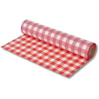 Biertischdecke mit Leinenstruktur rot/weiss, sehr stabil, 0,75 x 100m