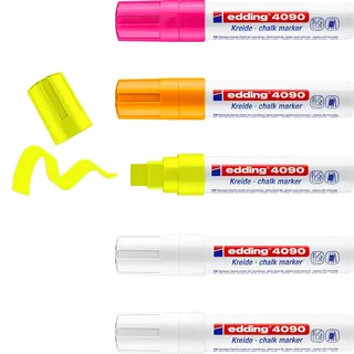 edding Kreidemarker Set 5 St. Gelb/Orange/Pink/Weiß