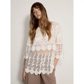 Apricot Klassische Bluse "Bluse" mit Stickerei, weiß