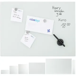 Relaxdays Glas-Magnetboard weiß