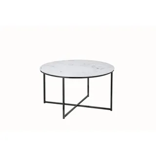 SalesFever Couchtisch Ø 80 cm Metall/Glas weiss