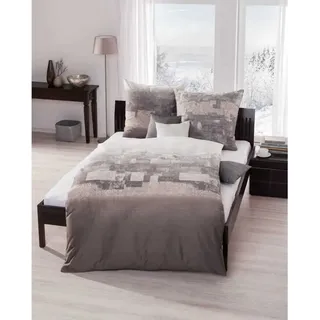 Kaeppel Mako Satin Bettwäsche Mystery 135x200 cm + 80x80 cm - Taupe