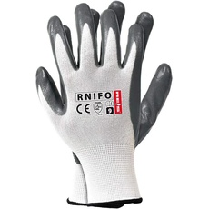 Reis Rnifo10 Schutzhandschuhe, Weiß-Grau, 10 Größe, 12 Stück