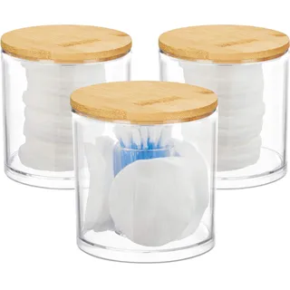 Relaxdays Wattestäbchen Aufbewahrung Seifenhalter Transparent