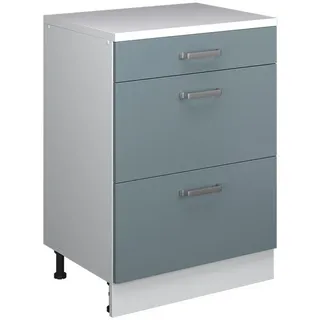 Vicco Unterschrank Küchenschrank für Dachschrägen R-Line 60 x 83,8 x 46 cm Blau/Grau