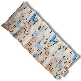 Franzis Nähstube 50x20cm Dinkelkissen Alpaka in 100% Baumwolle I Körnerkissen Dinkel 50x20 für Mikrowelle I Wärmekissen, Dinkelkernkissen, Nackenwärmekissen
