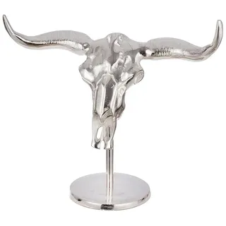 Casablanca Deko Skulptur Figur Wanddekoration XL - aus Aluminium - zum Stellen Hängen - Silberne Dekoration Wohnzimmer - Breite 53 cm