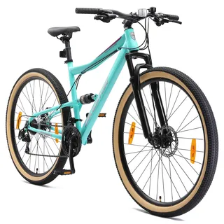 BIKESTAR Fully Mountainbike 29 Zoll | 19 Zoll Rahmen, 21 Gang Shimano Schaltung, Scheibenbremse | Mint - Türkis