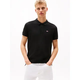 Poloshirt TOMMY JEANS "TJM SLIM PLACKET POLO EXT", Herren, Gr. XXL, schwarz, Piqué, Obermaterial: 100% Baumwolle, slim fit, Shirts Poloshirt
