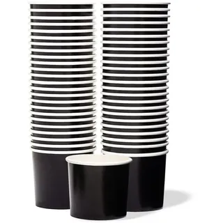 MATICAN Stabile schwarze Einweg-Dessertschalen, 325 ml, ideal für heiße oder kalte Speisen, Partyzubehör, Leckerlibecher für Eisbecher, gefrorenen Joghurt, Suppe, Schwarz, 50 Stück