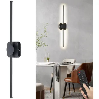 HEERTTOGO Wandleuchte Innen Akku,Wandleuchte Innen mit Fernbedienung,3 Farben LED Licht Up and Down,Wanddeko Wohnzimmer Wiederaufladbare Batteriebetriebene Wandlampen,Helligkeit Einstellbar,1 Stück