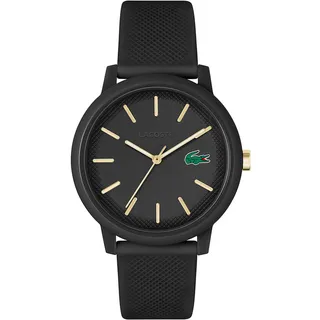 Lacoste Analog Quarzuhr für Herren Kollektion LACOSTE.12.12 mit Schwarzes Silikonarmband - 2011233