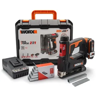 Worx WX843 Akku Nagler und Tacker 20V für Nägel bis 15mm & Tackerklammer bis 14mm