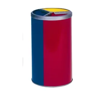 VAR Wertstoffstation 3-fach, ohne Dach, Behälter: gelb, blau, rot