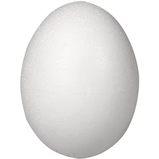 Rayher Styropor-Ei, weiß, 2-teilig, 26 cm, 2 Halbschalen, zum Befüllen, Kunststoffeier, Styroporeier, Ostereier, zum Bekleben und Bemalen, 30168000