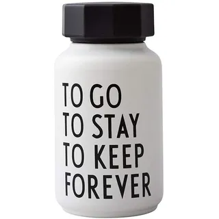 Design Letters Thermo/Isolierflasche, Special Edition, Klein (Weiß) - BPA-frei doppelwandiges Vakuum, Edelstahl, Nordisches Design, ideal für unterwegs, 330 ml, auslaufsicher, 204 g.