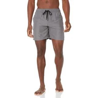 Amazon Essentials Herren Badehose mit Netzfutter, Taschen und Kordelzugverschluss, Dunkelgrau, XXL