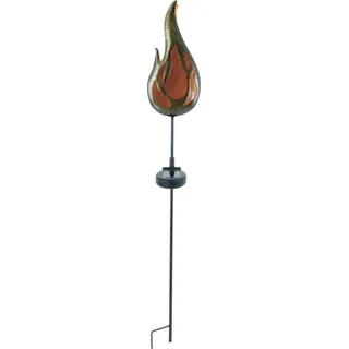 LED Solarleuchte, Flammen Design, bronze, H 84 cm