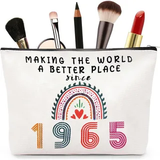 Aucuu Kosmetiktasche Damen, 60 Geburtstag Make-Up-Tasche, Schminktasche, Makeup Bag, Geschenke 60