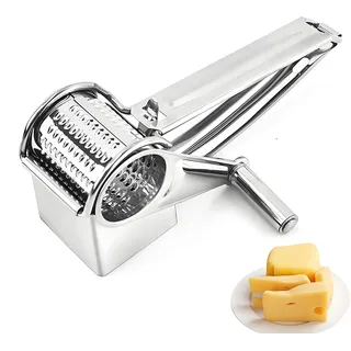 Käsereibe mit Kurbel, Praktische rotierende Küchenreibe Edelstahl für Parmesanreibe, Parmesanmühle, Mozzarella, Hartkäse, Geeignet für private und professionelle Küchen