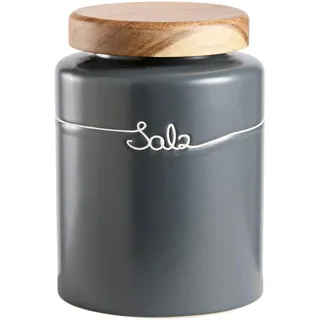 Homeware Profession. Vorratsdose , Akaziefarben , Keramik , Akazie , vollmassiv , 0.97 l , rund , 15.5 cm , Lfgb , lebensmittelecht , Küchenzubehör, Vorratsbehälter, Vorratsdosen