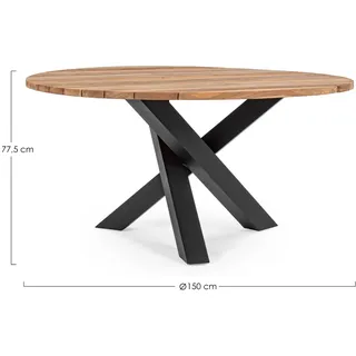 Bizzotto Brandon Tisch Teak/Aluminium Schwarz