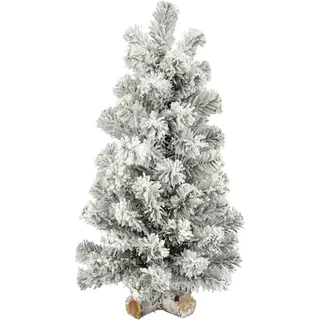 Dekobaum I.GE.A. "Weihnachtsdeko, Weihnachtsbaum", grün (grün, weiß), B:30cm H:60cm T:30cm, Kunststoff, Dekofiguren, Dekobaum, Tannenbaum auf Holzfuß mit Kunstschnee 60 cm