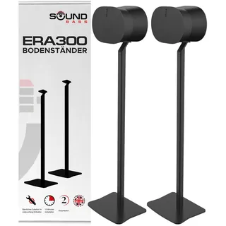 Sound Bass ERA300 Bodenständer, 2er-Pack, Schwarz, Premium-Metalldesign | Kompatibel mit Sonos ERA 300, Zubehör inkl., Kabelmanagement, UK-Design, Höhe 990 mm
