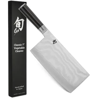 Shun KAI Shun Classic China Kochmesser 18 cm Klingenlänge - Damastmesser 32 Lagen VG MAX Kern - 61 (±1) HRC - Pakkaholzgriff - Made in Japan - chinesisches Chefmesser Küchenmesser geschmiedet